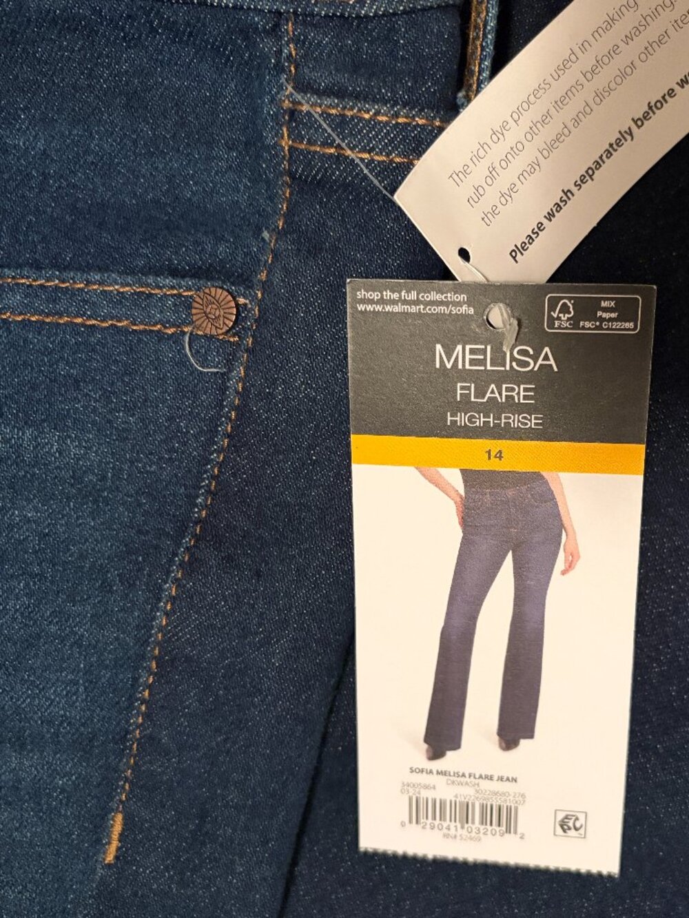 SOFIA JEANS BY SOFIA VERGARA MELISA FLARE SIZE 14 NWT - Picture 5 of 13